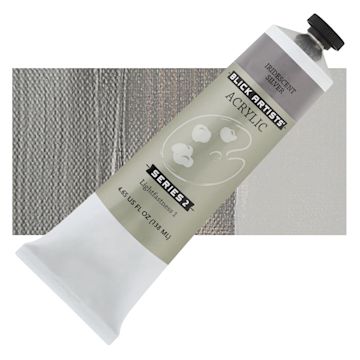 Open in modal - Blick Artists' Acrylic - Iridescent Silver, 4.65 oz tube and swatch