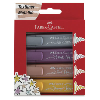 Faber-Castell Metallic Textliner - Front of package of set of 4 