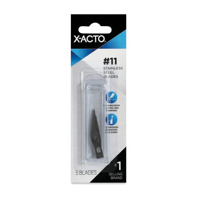 X-Acto #11 Blades - Pkg of 5, Stainless Steel (front of package)