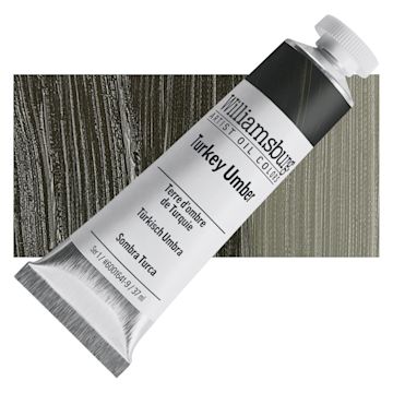 Open in modal - Williamsburg Handmade Oil Paint - Turkey Umber, 37 ml tube and swatch