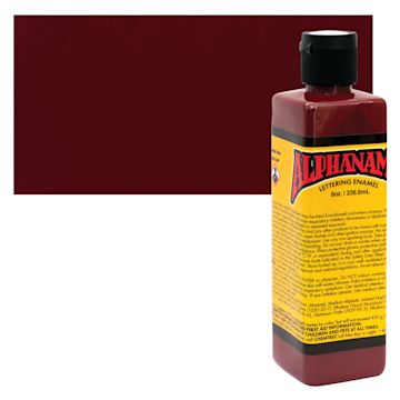 Open in modal - Alpha6 Alphanamel Lettering Enamel - Wine, 236.6 ml - Bottle and Swatch