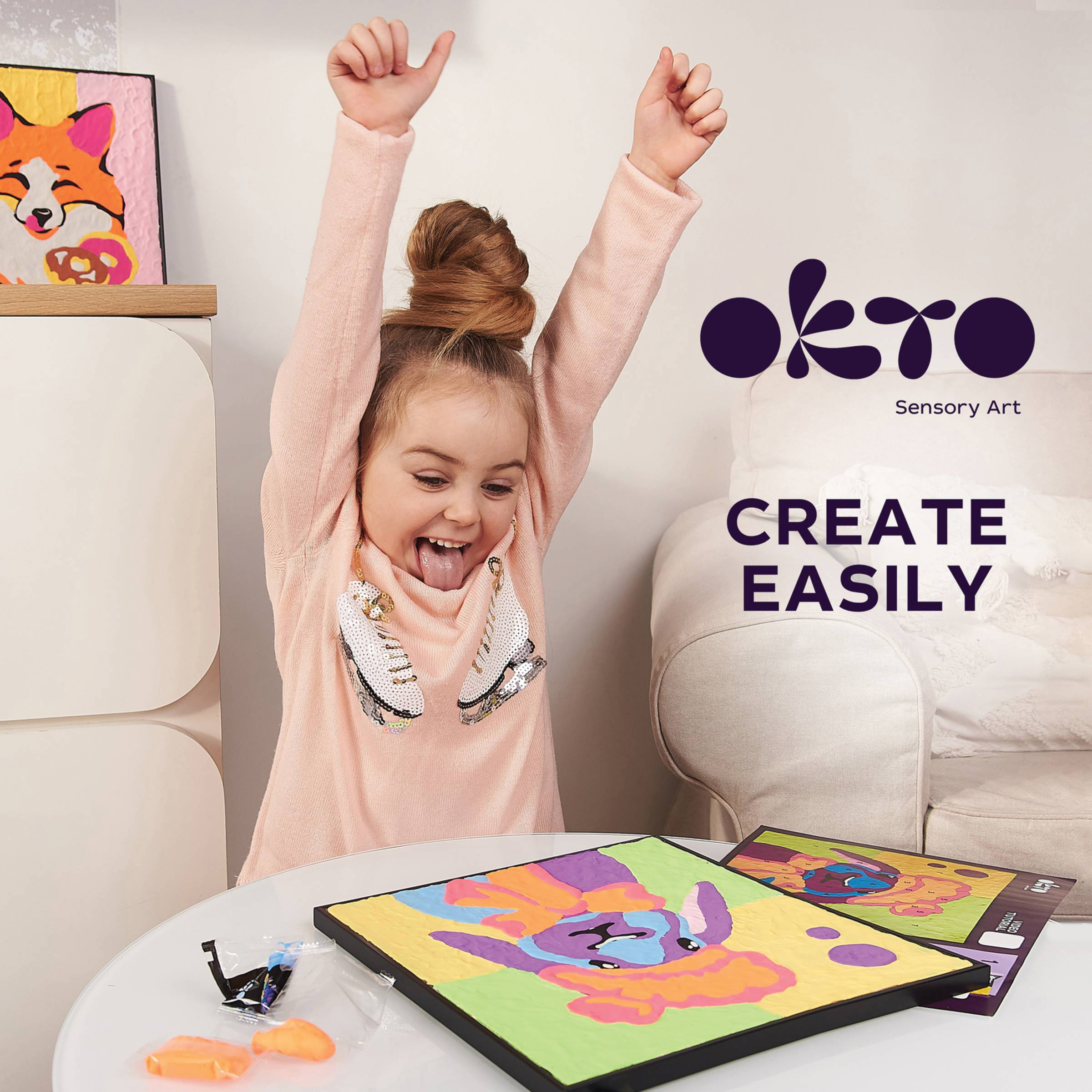 Okto Sensory Art Clay Color By Number Kit - Bunny | BLICK Art