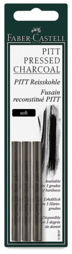 Faber-Castell Pitt Compressed Charcoal Sticks - Soft, Pkg of 3