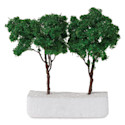 Schulcz Scale Model Trees - Leafy Tree, Metal Trunk, 80 mm, Pkg of 2