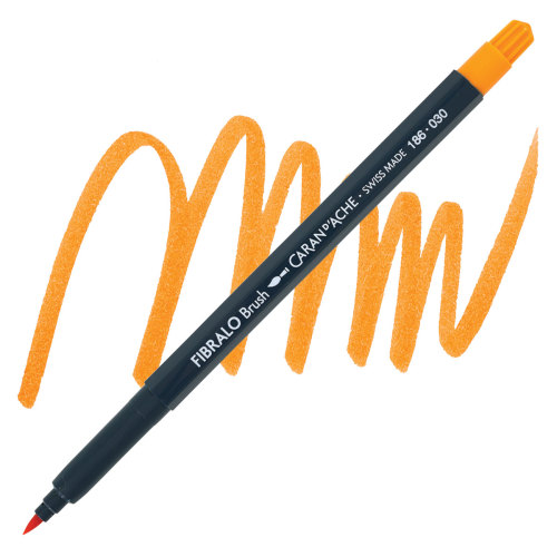 Caran d'Ache Fibralo Brush Marker - Orange