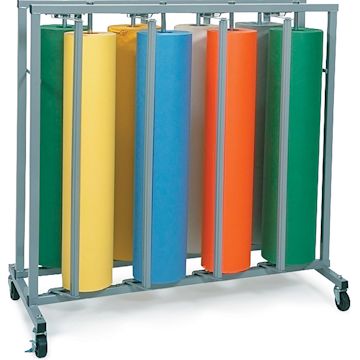 Open in modal - Paper Roll Rack - 36", Vertical With Casters, 8 Rolls