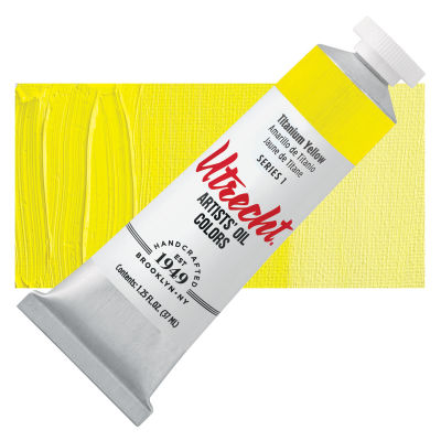 Utrecht Artists' Oil Paint - Titanium Yellow, 37 ml, Tube with Swatch