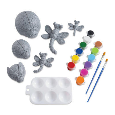 Hearthsong Color Pops Paint-Your-Own Rocks Kit - Ladybugs and Dragonflies (Kit contents)