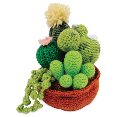 Needle Creations Crochet Kit - Cactus, sample of finished crochet 