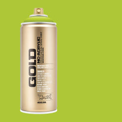Montana Gold Acrylic Professional Spray Paint - Lime, 400 ml (Spray can with color swatch)