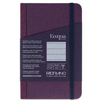 Open in modal - Fabriano Ecoqua Plus Fabric-Bound Notebook - Wine, 3-1/2" x 5-1/2", Lined, front cover