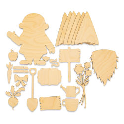 Leisure Arts Wooden Gnome Kit (Kit contents)
