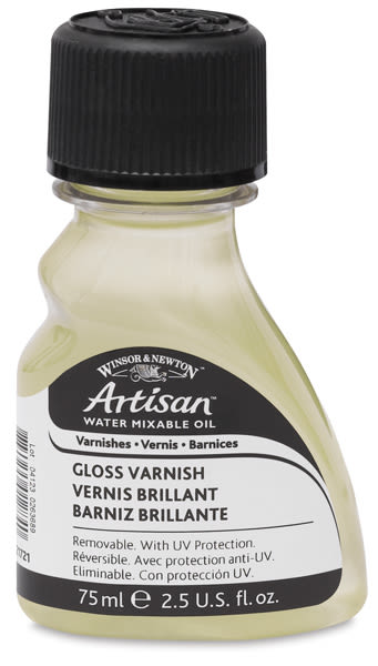 Winsor & Newton Artisan Water Mixable Varnishes - Front view of Gloss Varnish bottle