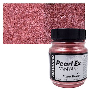 Open in modal - Jacquard Pearl-Ex Pigment - 0.75 oz, Super Russet jar and swatch