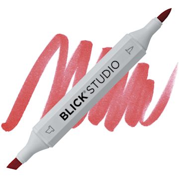 Open in modal - Blick Studio Brush Marker - Poppy Red marker and swatch