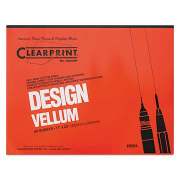 Open in modal - Clearprint 1000H Drafting Vellum Pad - 17" x 22", 50 Sheets, front