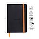 Rhodia Rhodiarama Softcover Notebook - A6, Black, Dot Grid, features and dimensions