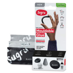 Sugru Mouldable Glue - Pkg of 3, Black/Grey/White