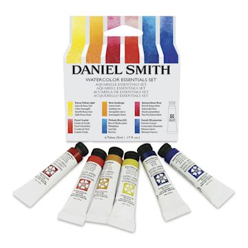 Open in modal - Daniel Smith Extra Fine Watercolor - Set of 6, Essentials, 5 ml Tubes, contents with packaging