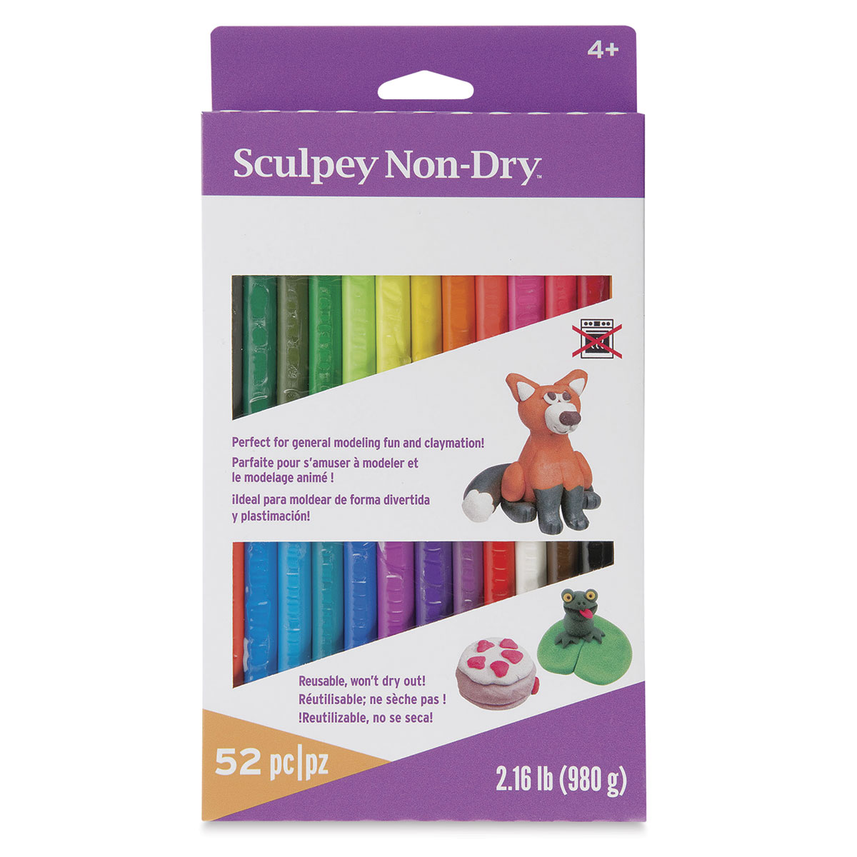 Sculpey Non-Dry Modeling Clay 2.16lb 52/Pkg-Assorted -NDC52 -- 6 Colors  Used