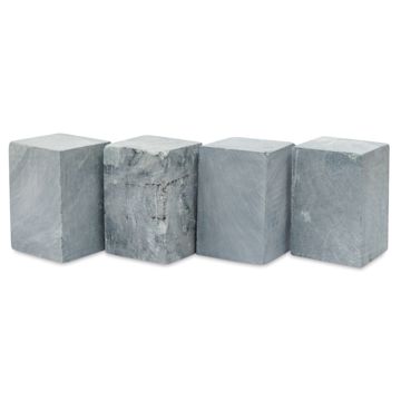Open in modal - Gian Carlo Stoneworks Green Indian Soapstone Block - 4 lb, 4-1/2" x 3" x 3", Pkg of 4, vertical
