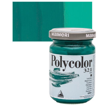 Maimeri Polycolor Vinyl Paints - Phthalo Green, 140 ml jar