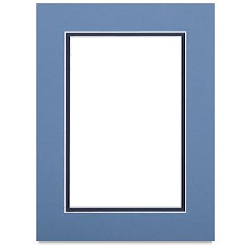 Open in modal - Blick Double Mat - Biscay Blue / Newport Blue, 9" x 12" (5-1/2" x 8-1/2" Opening)