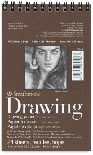 Strathmore 400 Series Drawing Pad, 6X8 Wire Bound, 24 Sheets