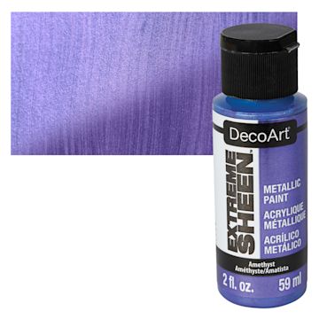 Open in modal - DecoArt Extreme Sheen Metallic Acrylic Paint - Amethyst, 2 oz bottle and swatch