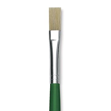 Open in modal - Blick Economy White Bristle Brush - Flat, Size 10 close up