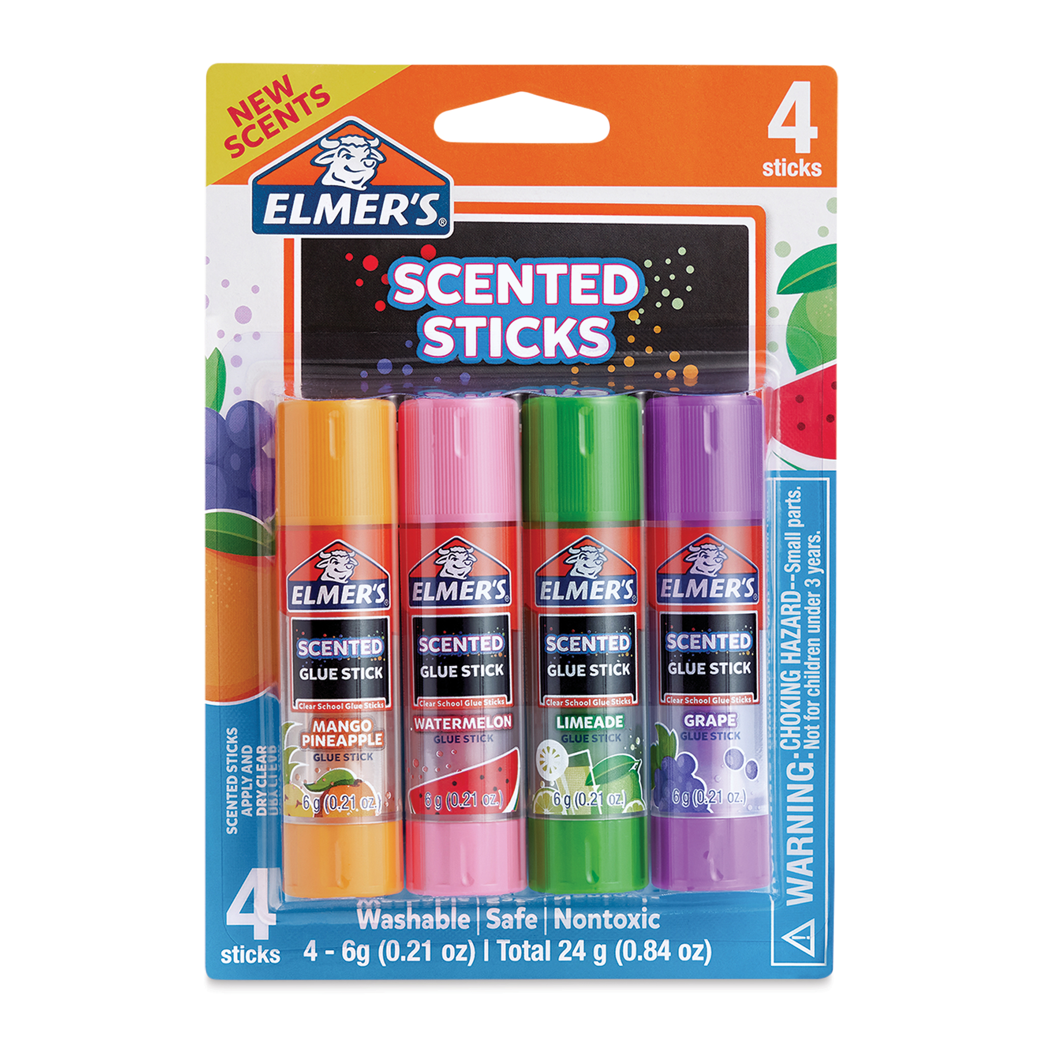 Washable School Glue Sticks, All Purpose, 4 Per Pack, 6 Packs, 1
