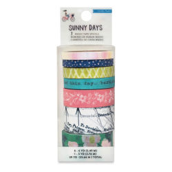 American Crafts Washi Tape - Sunny Days, Assorted Sizes, Package of 7 (In packaging)