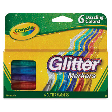 Crayola Glitter Markers - Front of package of 6 markers