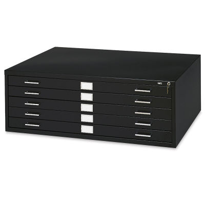 Safco 5-Drawer Steel Flat File - Right Angle view of Black File