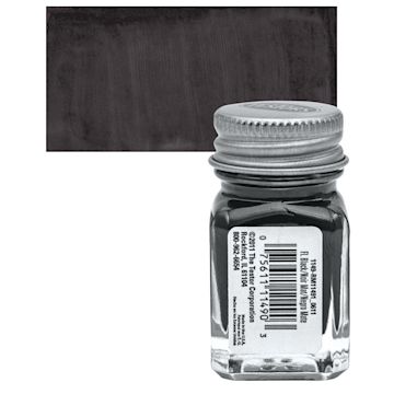 Open in modal - Testors Enamel Paint - Flat Black, 1/4 oz bottle and swatch