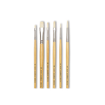 Blick Academic White Bristle - Set of 6 Small brushes shown upright