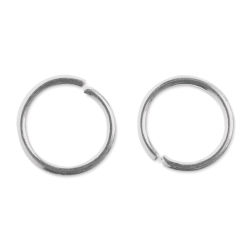 John Bead Must Have Findings Round Jump Rings - Package of 142, Silver, 6 mm (Close-up of round jump rings)