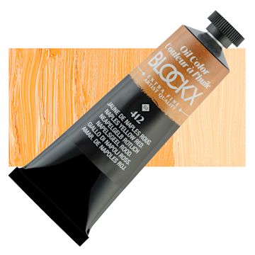 Open in modal - Blockx Artist Oil Color - Naples Yellow Reddish, 35 ml tube and swatch