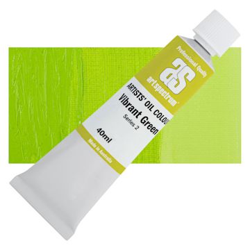 Open in modal - Art Spectrum Artists' Oil Paint - Vibrant Green, 40 ml tube and swatch