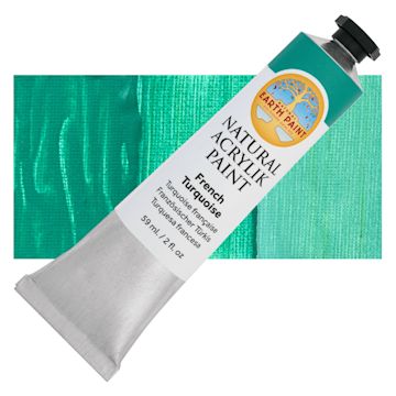 Open in modal - Natural Earth Paint Natural Acrylik Paint - French Turquoise, 59 ml tube and swatch