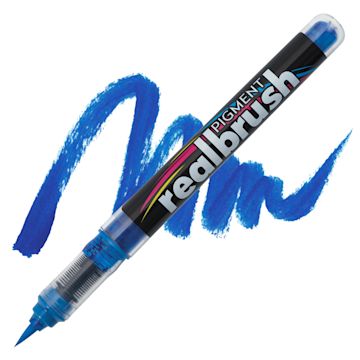 Open in modal - Karin Realbrush Pigment Marker - Azure, swatch and marker