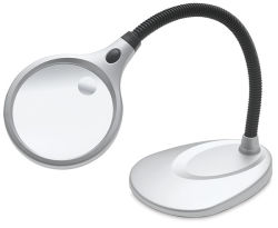 Desktop LED Magnifier, Round Lens
