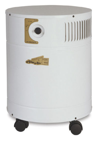 Air Purifier - Front view of White Exec Purifier showing controls