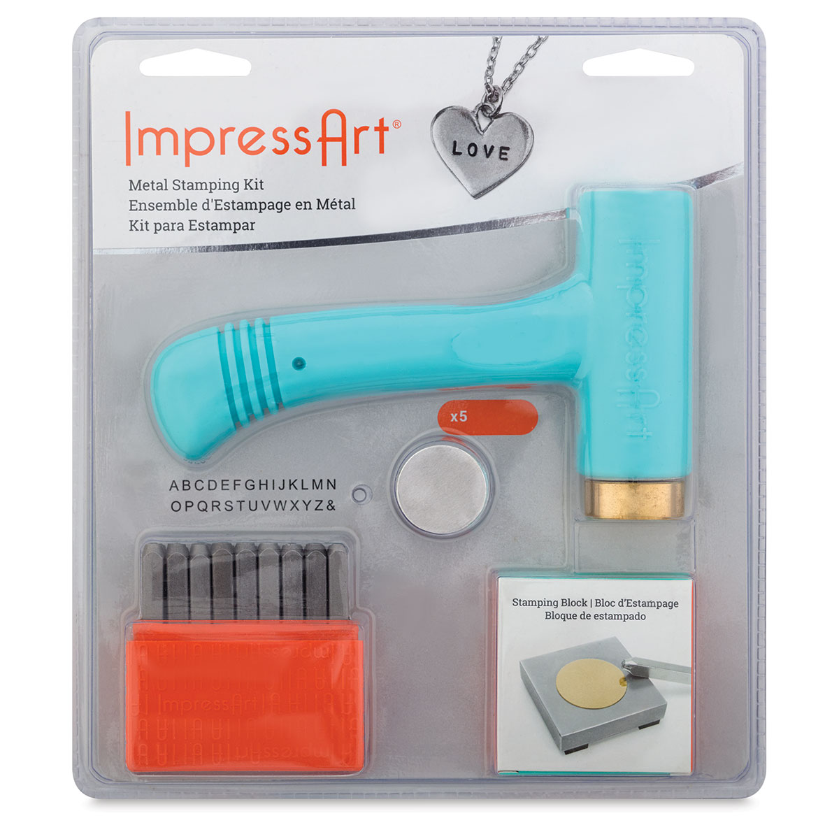 ImpressArt - Metal Stamping Kit, Tools & Supplies for Metal Hand Stamping Craft Projects, DIY Jewelry Making & Keepsakes (Homeroom, Deluxe Kit)