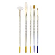 Royal & Langnickel Soft Grip White and Golden Taklon Brush Set