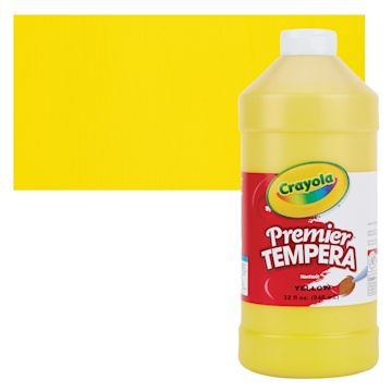 Open in modal - Crayola Premier Tempera - Yellow, 32 oz bottle and swatch