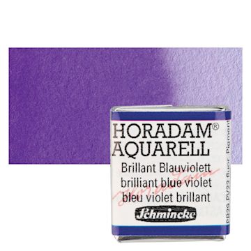Open in modal - Schmincke Horadam Aquarell Watercolor - Brilliant Blue Violet, Half Pan and swatch