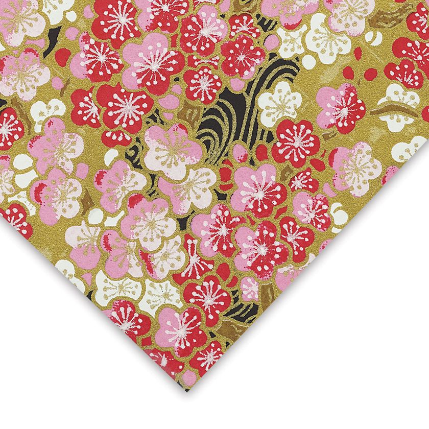Aitoh Japanese Decorative Paper Flowers, Gold/Pink/White, 251/2" x