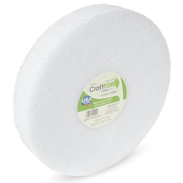 Open in modal - FloraCraft CraftFōM Blocks and Shapes - Disc, 1.9" x 11.8" - front of packaging, angled