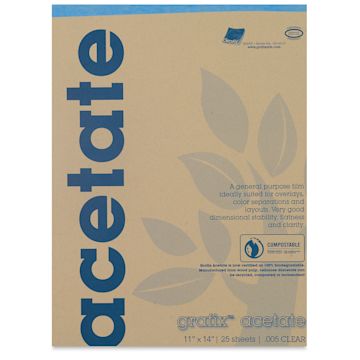 Open in modal - Grafix Clear Acetate - 11" x 14" x .005", Pad, 25 Sheets